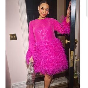 Eloquii x Kate spade New York sequin and feather mini dress